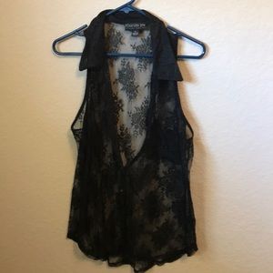 Forever 21 + black lace shirt